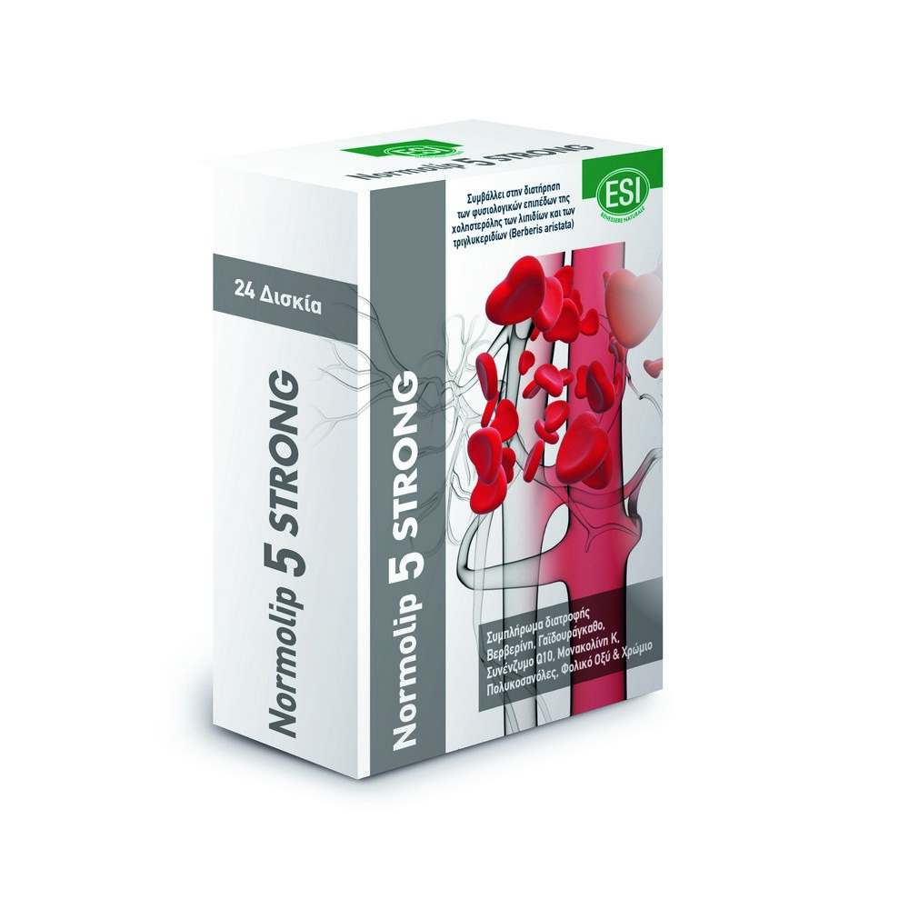 Esi Normolip 5 Strong Συμπλήρωμα για την Διατήρηση Φυσιολογικών Επιπέδων Χοληστερόλης, 24tabs