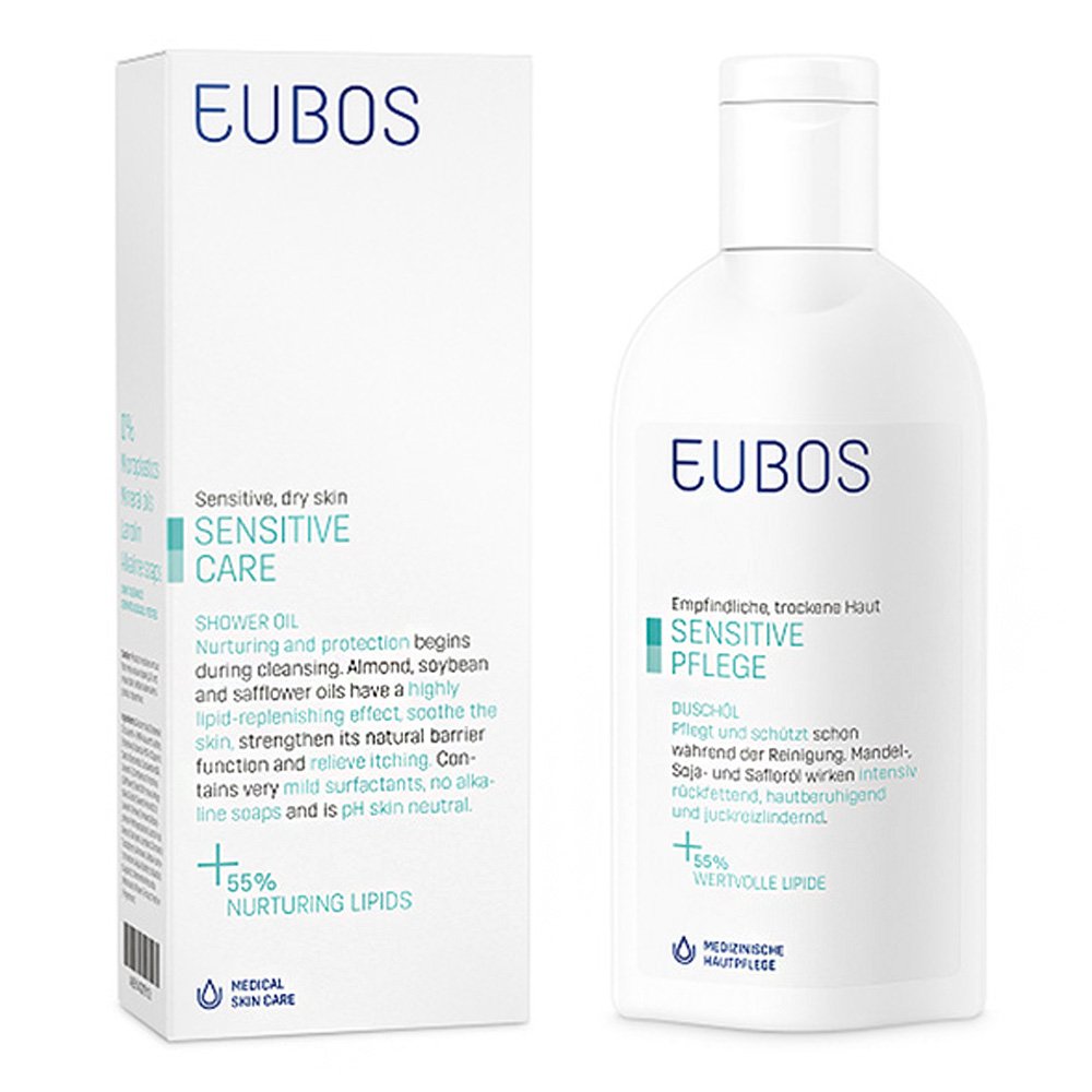 Eubos Sensitive Shower Oil F Ελαιώδες Αφρόλουτρο Καθαρισμού Σώματος, 200ml