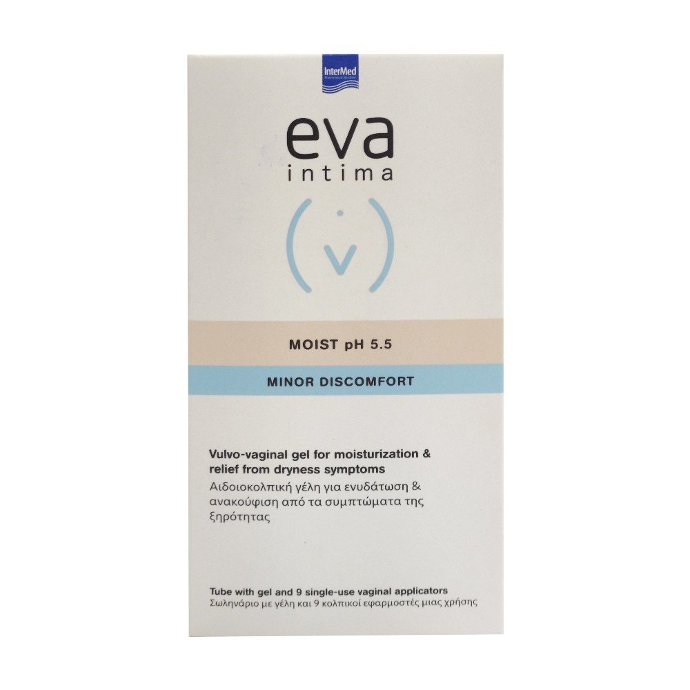 Eva Moist pH 5.5 Minor Discomfort Αιδιοκολπική Γέλη με για την Άμεση Επαναφορά της Φυσιολογικής Υγρασίας, 9 Κολπικοί Εφαρμοστές