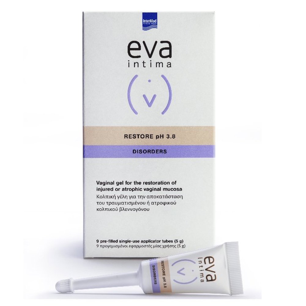 Intermed Eva Intima Restore Κολπική Επουλωτική Γέλη για Τραυματισμούς ή Ήπια Ατροφία, 9τμχ