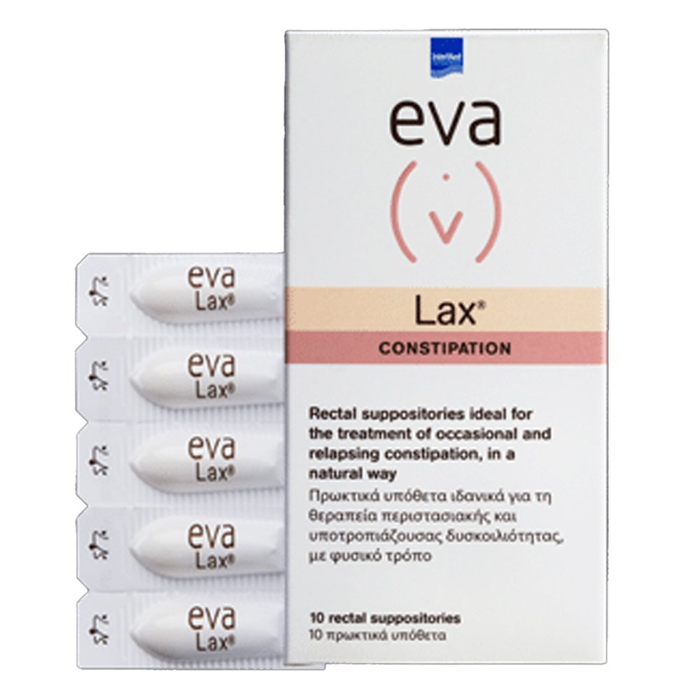 Intermed Eva Intima Lax Πρωκτικά Υπόθετα για Άμεση Ανακούφιση της Δυσκοιλιότητας, 10 Υπόθετα