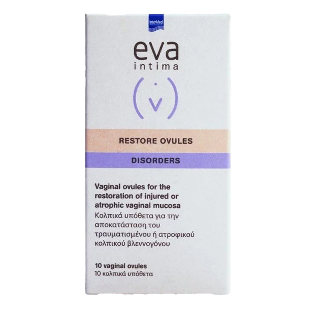 Intermed Eva Restore Ovules Κολπικά Υπόθετα για Τραυματισμούς ή Ήπια Ατροφία, 10 τεμάχια