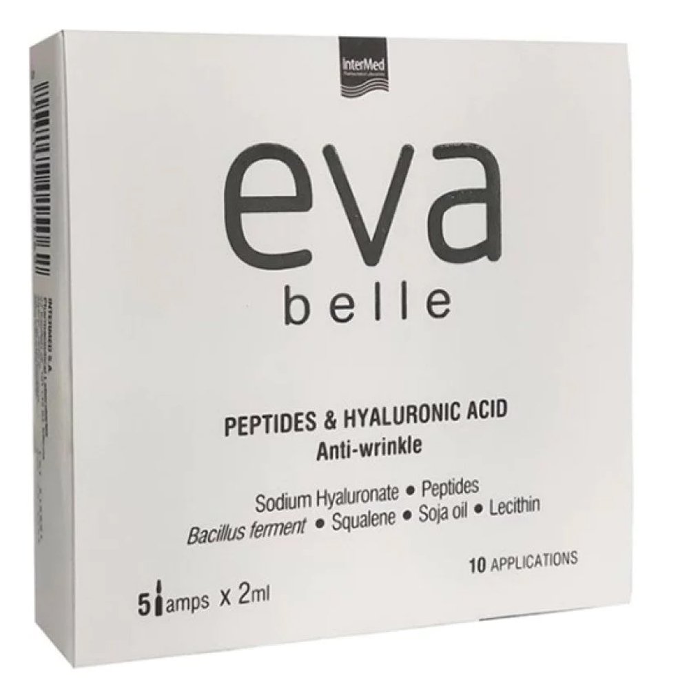 Intermed Eva Belle Peptides & Hyaluronic Acid Αμπούλες για την Αντιμετώπιση των Λεπτών Γραμμών & Ρυτίδων, 10ml