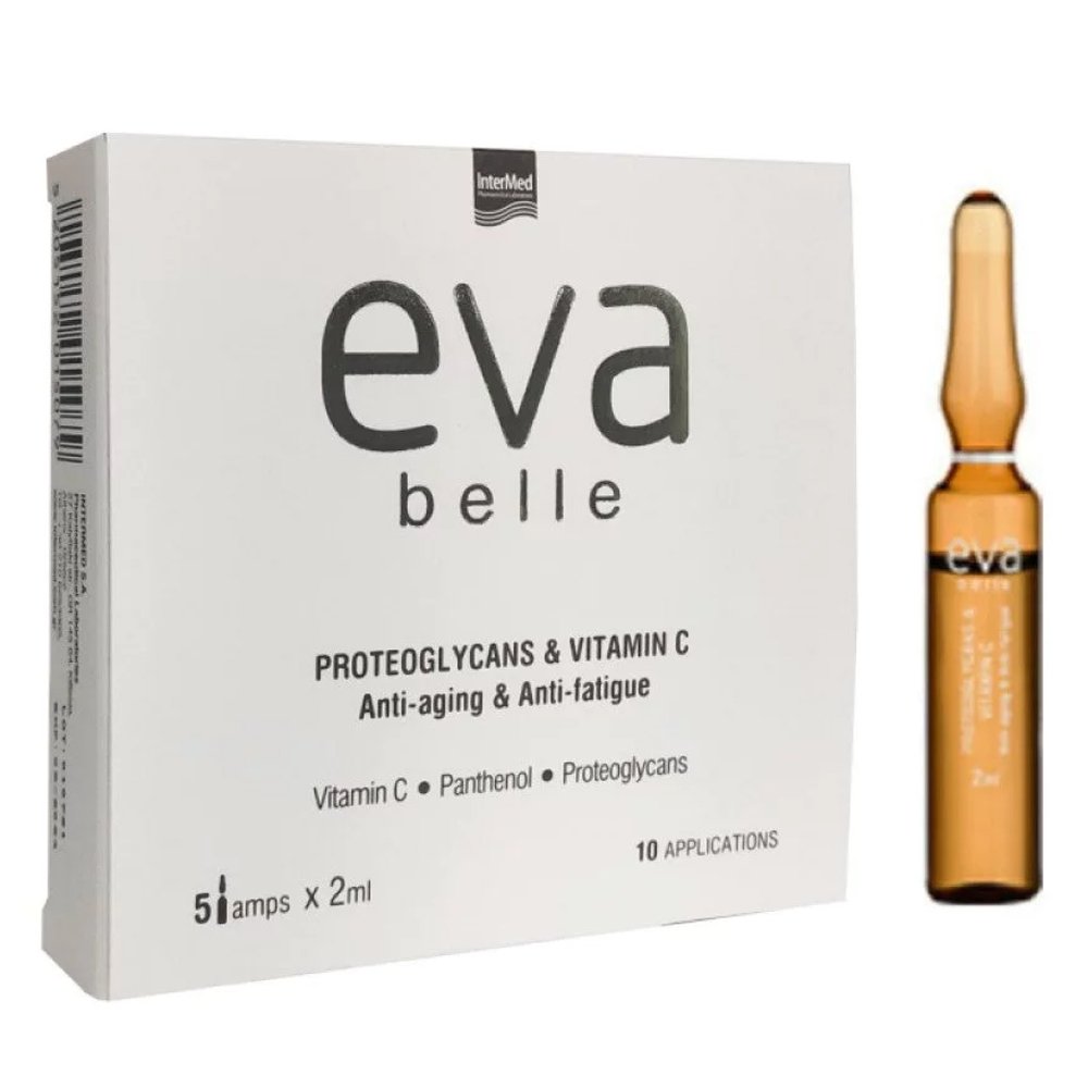 Intermed Eva Belle Proteoglycans & Vitamin C Anti-aging & Anti-fatigue Αμπούλες με Αντιγηραντική & Αντιοξειδωτική Δράση, 10ml