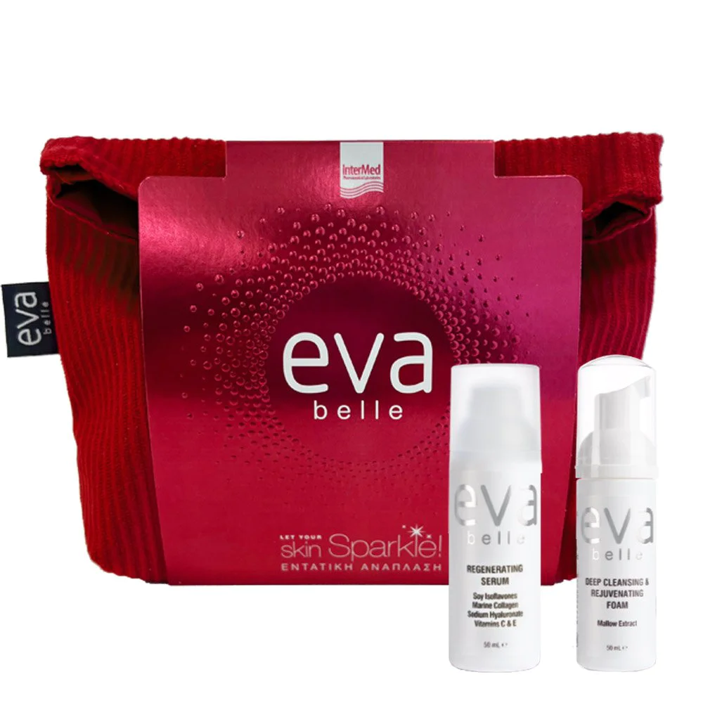 Eva Belle Εορταστικό Πακέτο με Ορό Ανάπλασης Προσώπου 50ml & Δώρο Αφρός Καθαρισμού Προσώπου 50ml + Νεσεσερ, 1σετ
