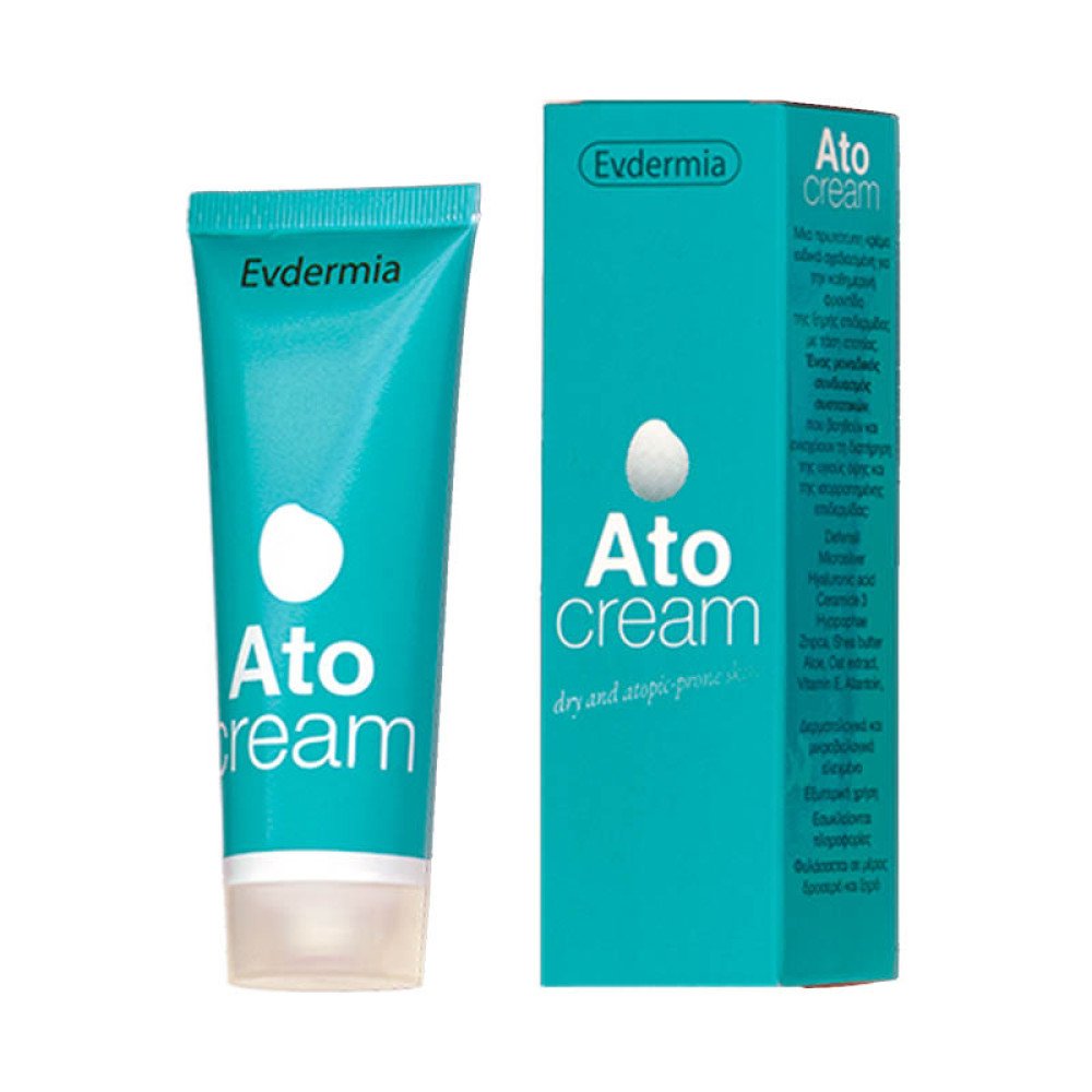 Evdermia Ato Cream Πλούσια Ενυδατική Κρέμα που προστατεύει & Βοηθάει το Ατοπικό, Ευαίσθητο & Ερεθισμένο Δέρμα, 50ml