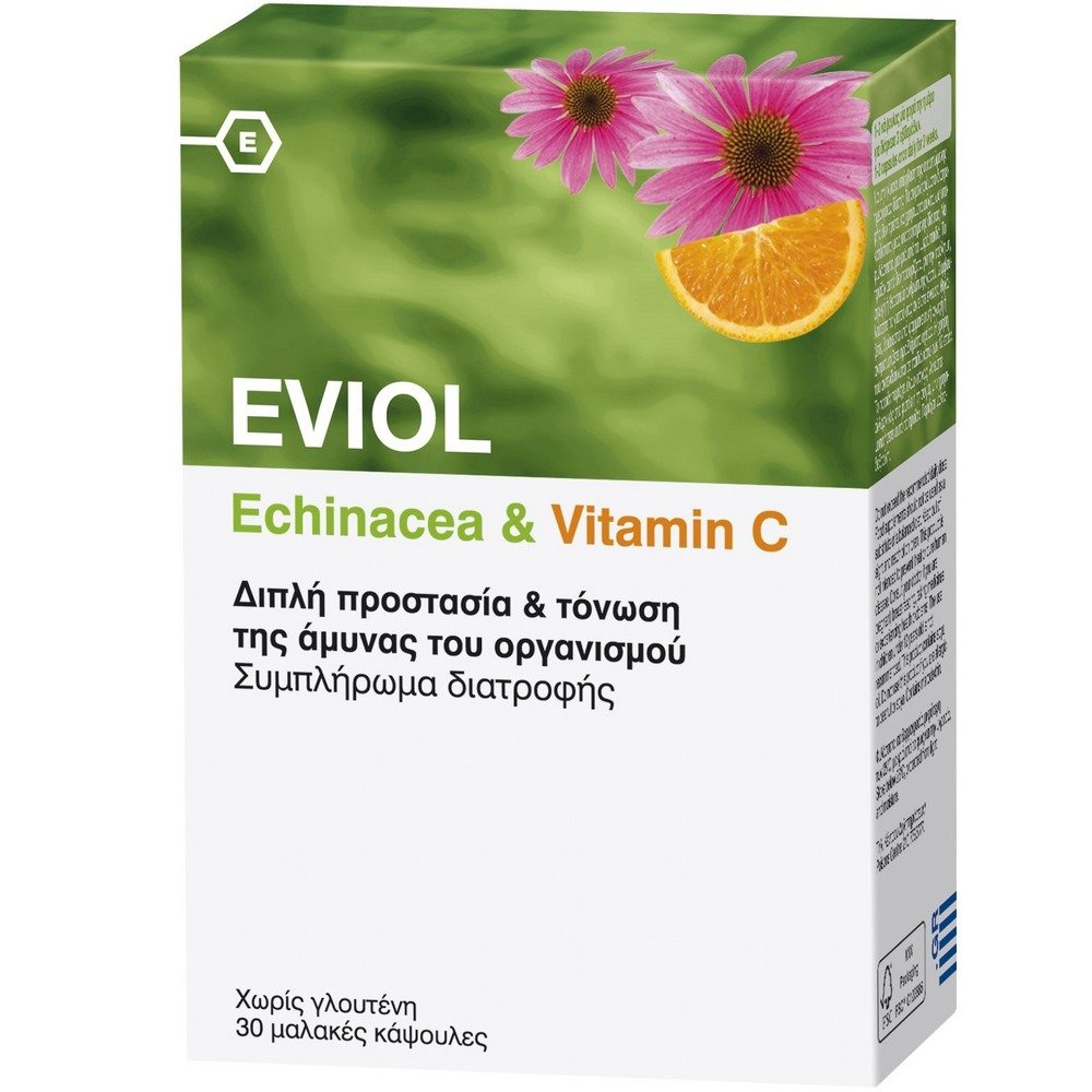Eviol Echinacea & Vitamin C Συμπλήρωμα Διατροφής με Εχινάκεια & Βιταμίνη C, 30caps