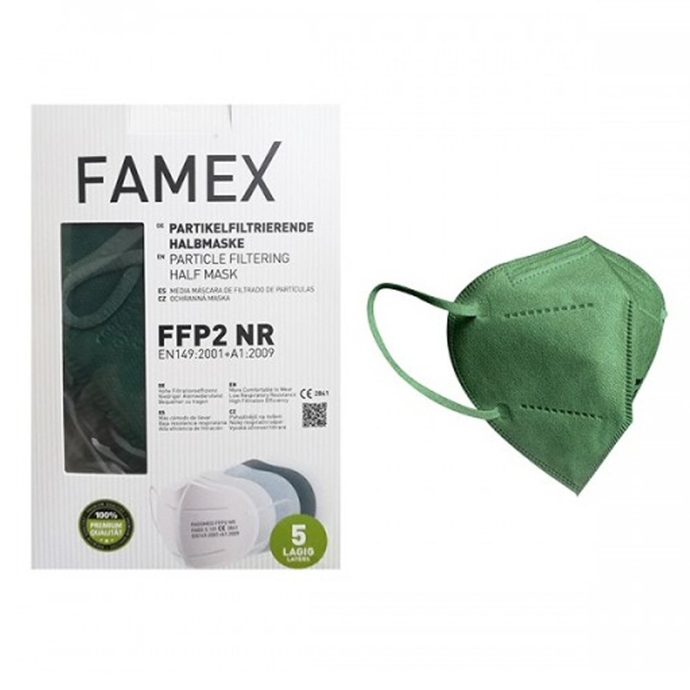 Famex FFP2 Μάσκα Υψηλής Προστασίας Πράσινο, 10τμχ