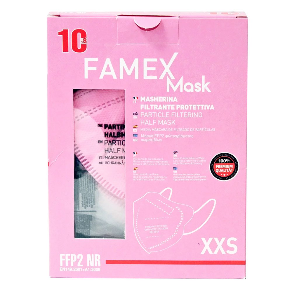 Famex Μάσκα Παιδική FFP2 Ροζ XXS, 10τεμ.