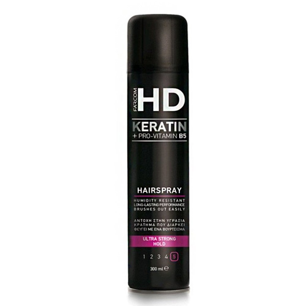 Farcom HD Keratin & Pro-vitamin B5 Ultra Strong Hold Hairspray, 300ml