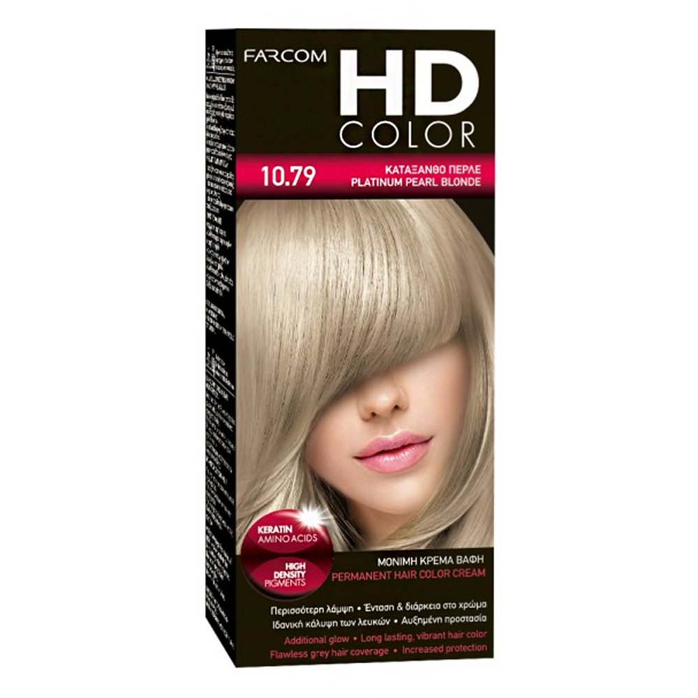 Farcom Βαφή Μαλλιών HD Color No 10.79 Κατάξανθο Περλέ, 60ml
