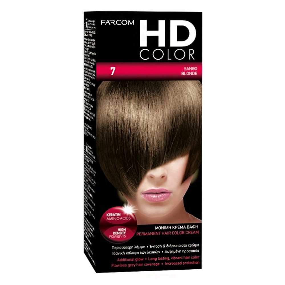 Farcom Βαφή Μαλλιών HD Color No 7 Ξανθό, 60ml