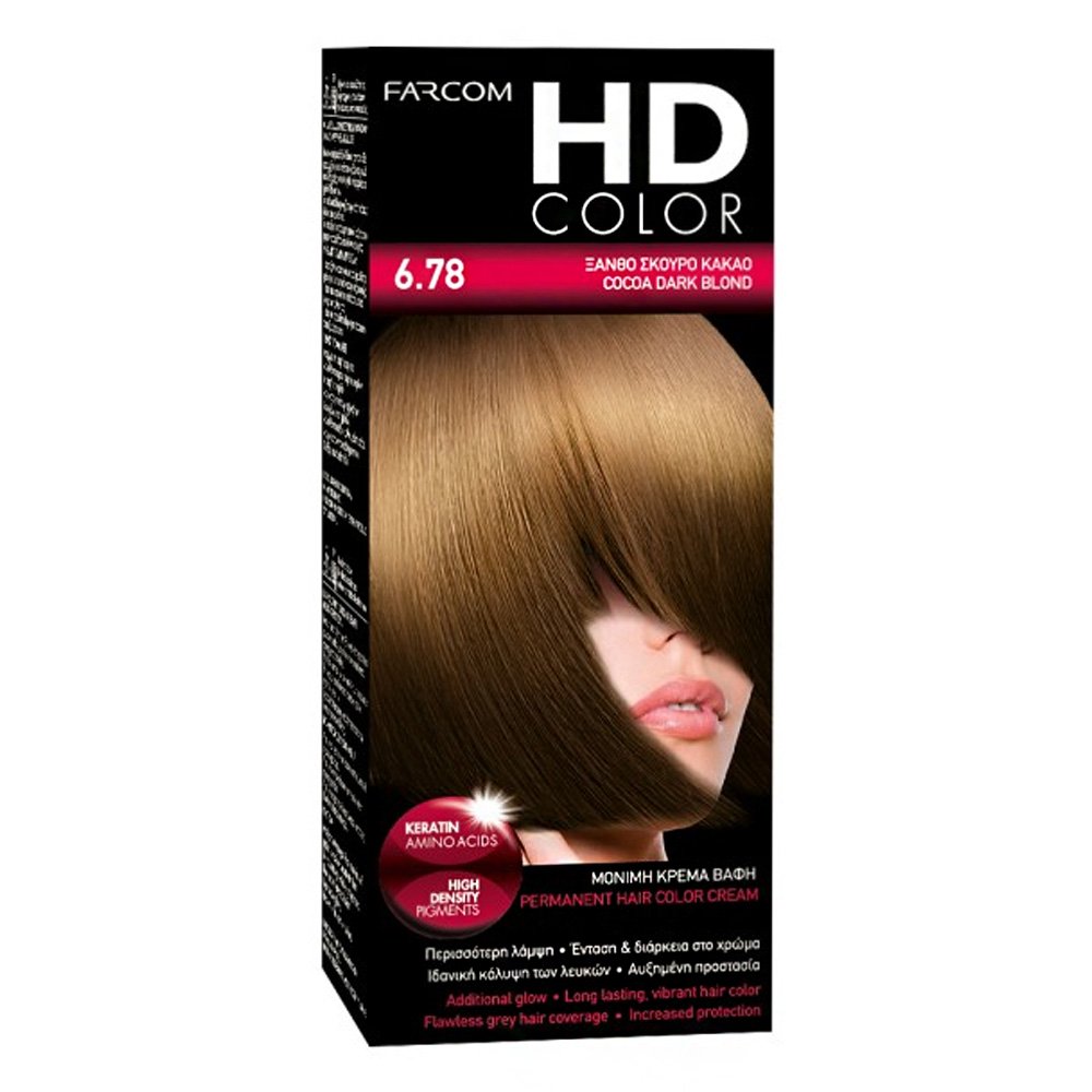 Farcom Βαφή Μαλλιών HD Color No 6.78 Ξανθό Σκούρο Κακάο, 60ml