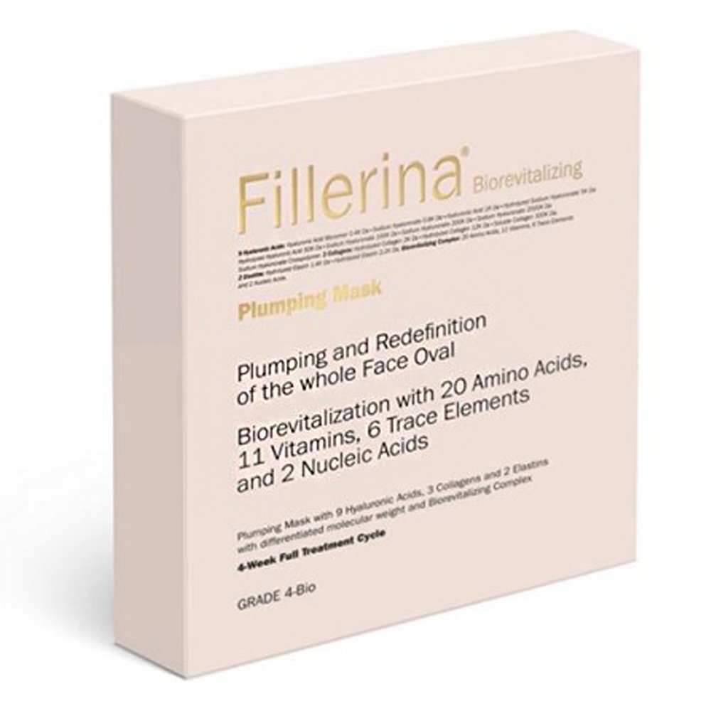 Fillerina Biorevitalizing Plumping Mask Βιο ,Αναζωογονητική Μάσκα Αναπλήρωσης Όγκου & Επαναφοράς Περιγράμματος του Προσώπου Βαθμός 4, 4 τεμάχια