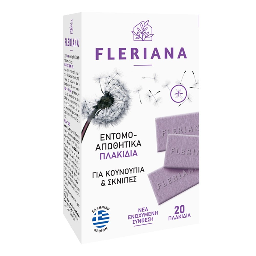 Fleriana Φυσικά Εντομο-αποθητικά Πλακίδια με Φυσική Γερανιόλη, 20 πλακίδια