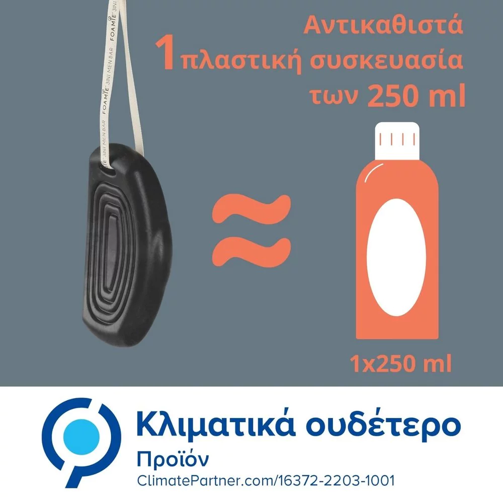 Foamie What A Man Ανδρικό Αφρόλουτρο 3 Σε 1 Με Ενεργό Άνθρακα Σε Μορφή Μπάρας Για Πρόσωπο, Σώμα & Μαλλιά, 90gr Foamie What A Man Ανδρικό Αφρόλουτρο 3 Σε 1 Με Ενεργό Άνθρακα Σε Μορφή Μπάρας Για Πρόσωπο, Σώμα & Μαλλιά, 90gr
