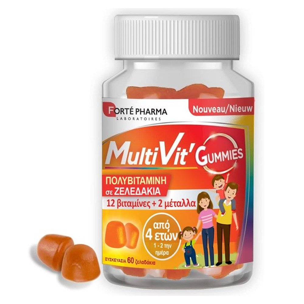Forte Pharma MultiVit Gummies Πολυβιταμίνες για Ενέργεια από 4 ετών, 60 ζελεδάκια
