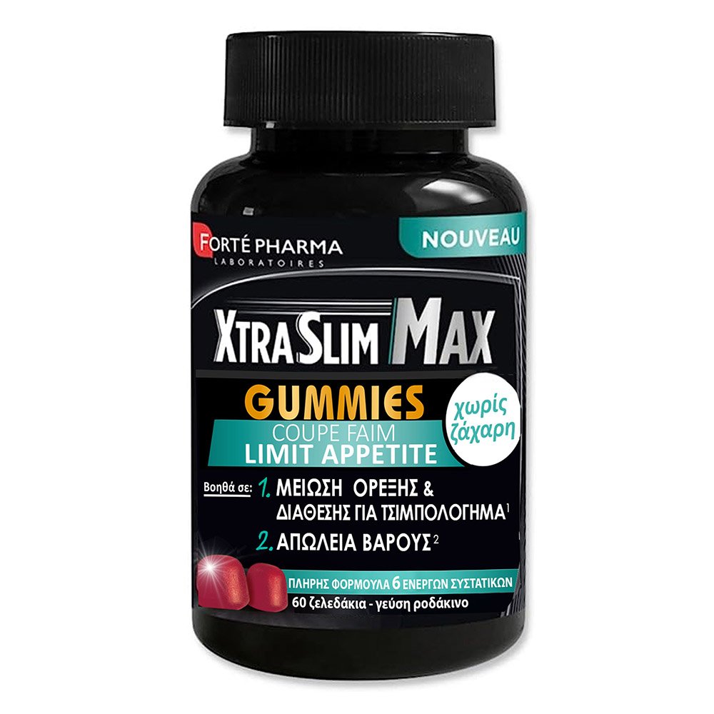Forte Pharma XtraSlim Max Gummies Ζελεδάκια για τον Περιορισμό της Όρεξης με Γεύση Ροδάκινο, 60ζελεδάκια