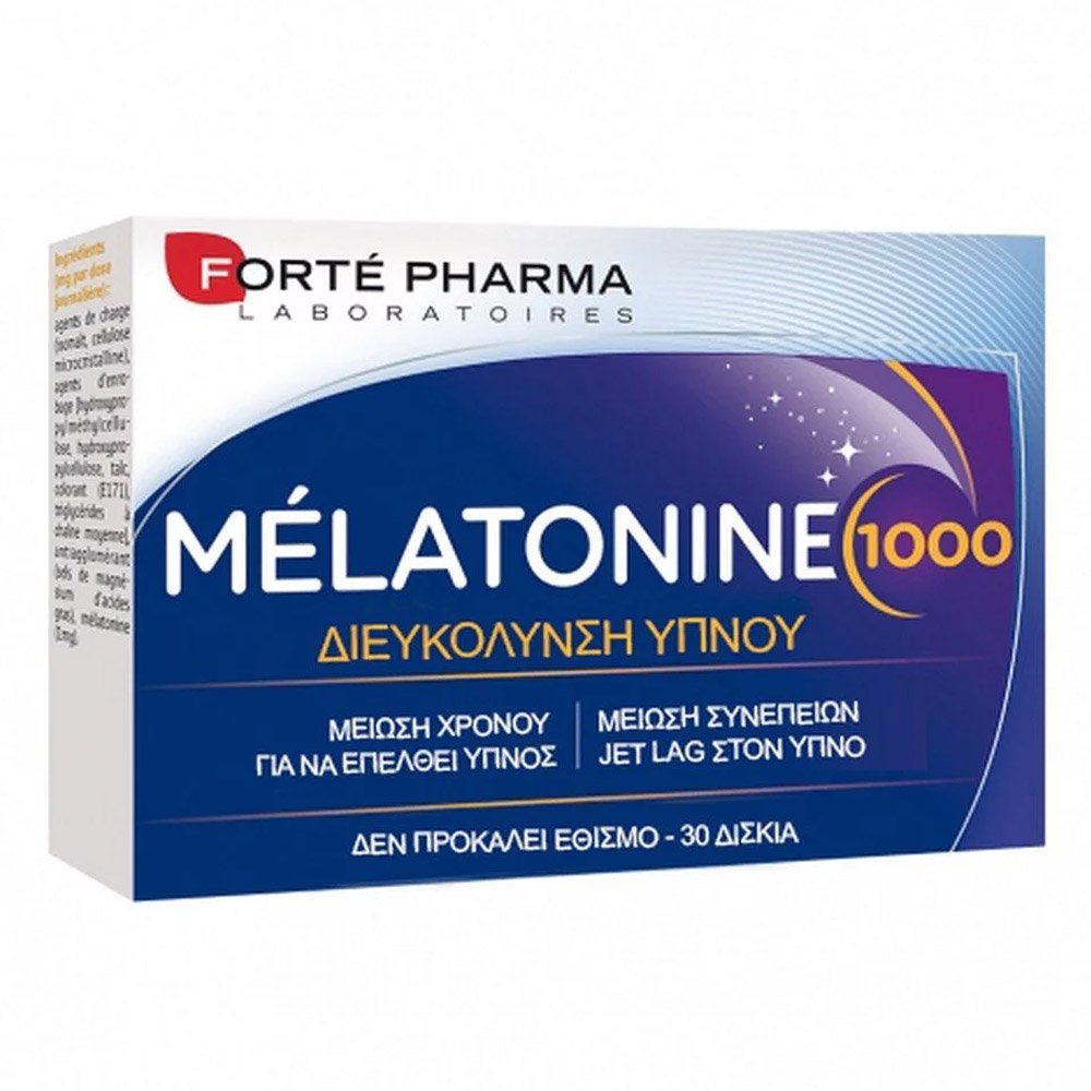 Forte Pharma Melatonine1000 Συμπλήρωμα Μελατονίνης για την Καταπολέμιση της Αϋπνίας, 30tabs