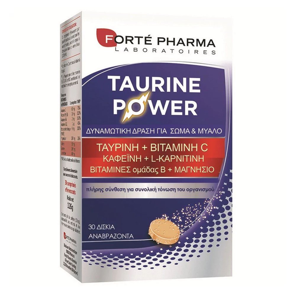 Forte Pharma Taurine  Power Συμπλήρωμα Διατροφής για τον Άνδρα, 30 αναβρ.δισκία