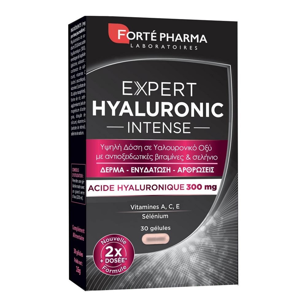 Forte Pharma Expert Hyaluronic Intense 300mg Συμπλήρωμα Διατροφής Υαλουρονικού Οξέως & Βιταμινών, 30caps