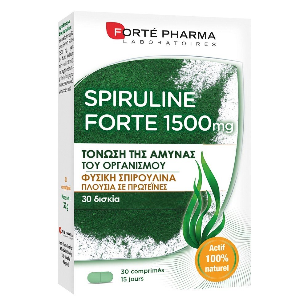 Forte Pharma Spiruline Forte 1500mg Συμπλήρωμα Διατροφής με Σπιρουλίνα, 30tabs