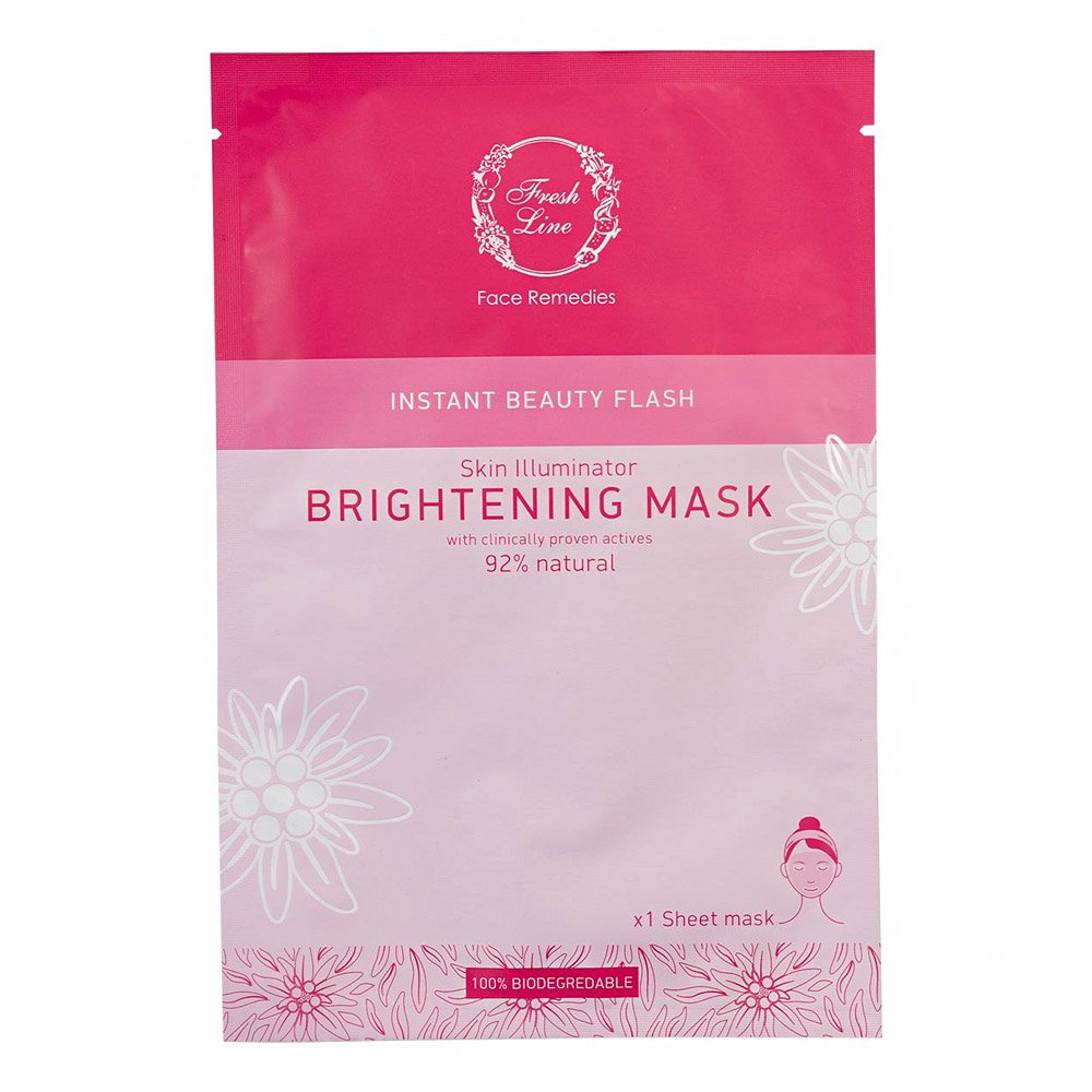 Fresh Line Instant Beauty Flash Brightening Mask Υφασμάτινη Μάσκα Φωτεινότητας Προσώπου, 1τμχ