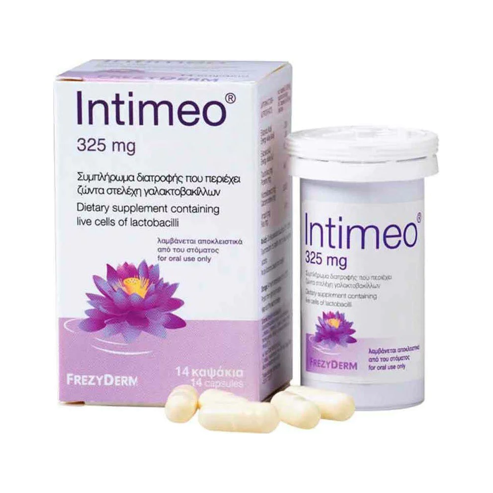 Frezyderm Intimeo 325mg Συμπλήρωμα Διατροφής Με Ζώντα Στελέχη Γαλακτοβακίλλων, 14caps