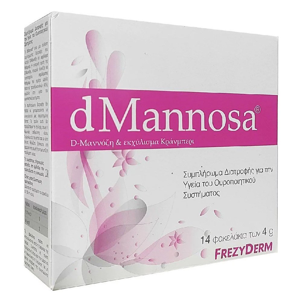 Frezyderm dMannosa & Cranberry Extract D-Μαννόζη & Εκχύλισμα Κράνμπερι Συμπλήρωμα Διατροφής για την Υγεία του Ουροποιητικού Συστήματος, 56gr