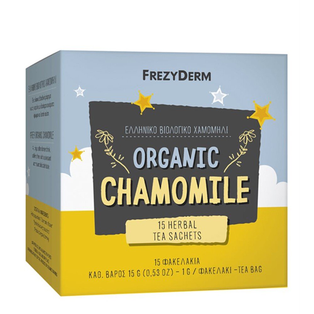 Frezyderm Organic Chamomile Tea Sachets Βιολογικό Ρόφημα Χαμομηλιού, 15 Φακελάκια x 15gr
