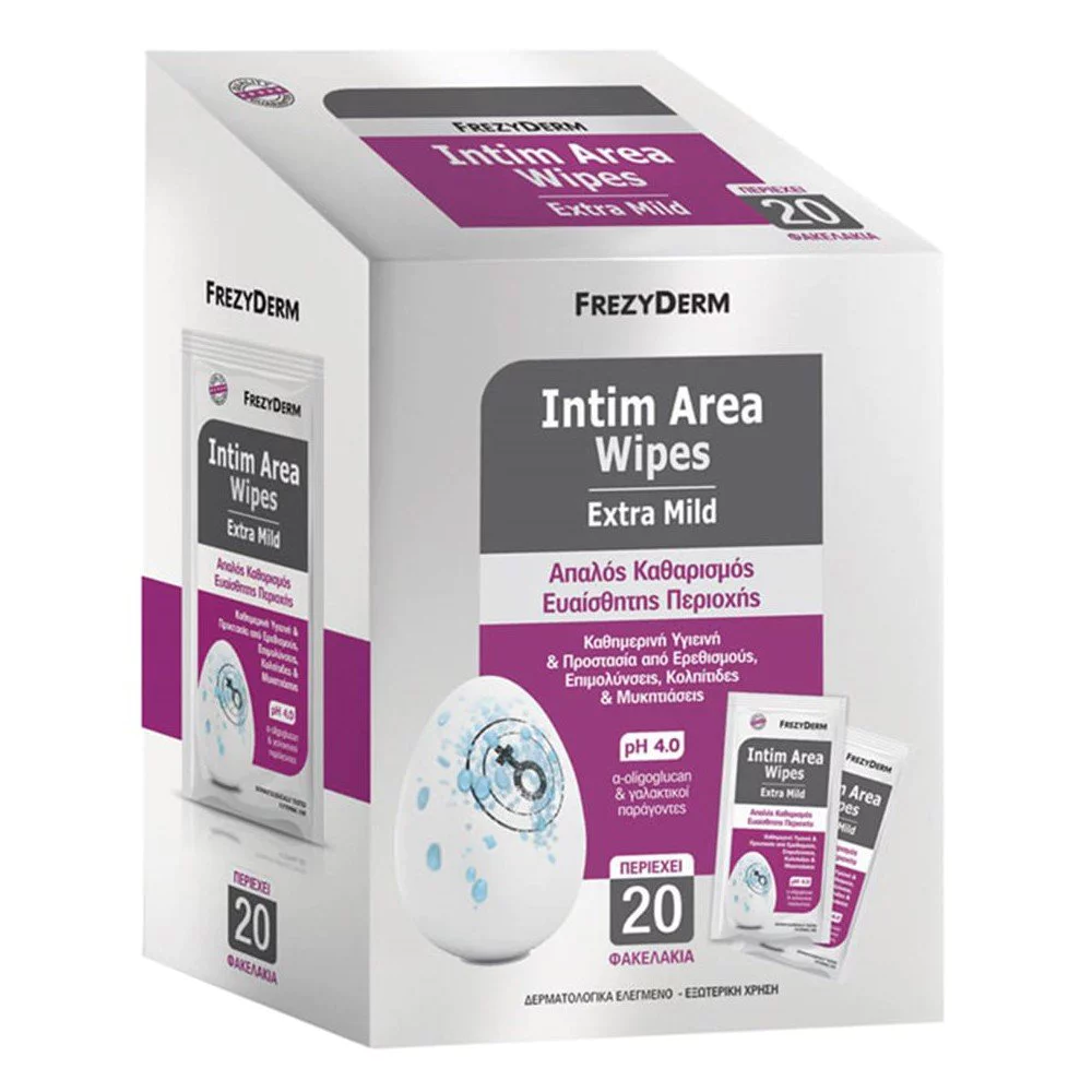 Frezyderm Intim Area Wipes pH4 Μαντηλάκια Καθαρισμού Ευαίσθητης Περιοχής, 20 τμχ Frezyderm Intim Area Wipes pH4 Μαντηλάκια Καθαρισμού Ευαίσθητης Περιοχής, 20 τμχ