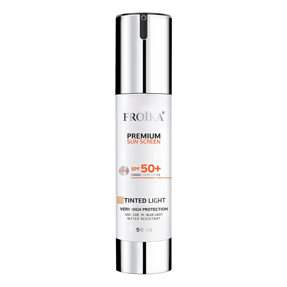 Froika Premium Sunscreen Tinted Light SPF50 Αντιηλιακή Κρέμα Προσώπου Με Χρώμα Ελαφριάς Υφής, 50ml