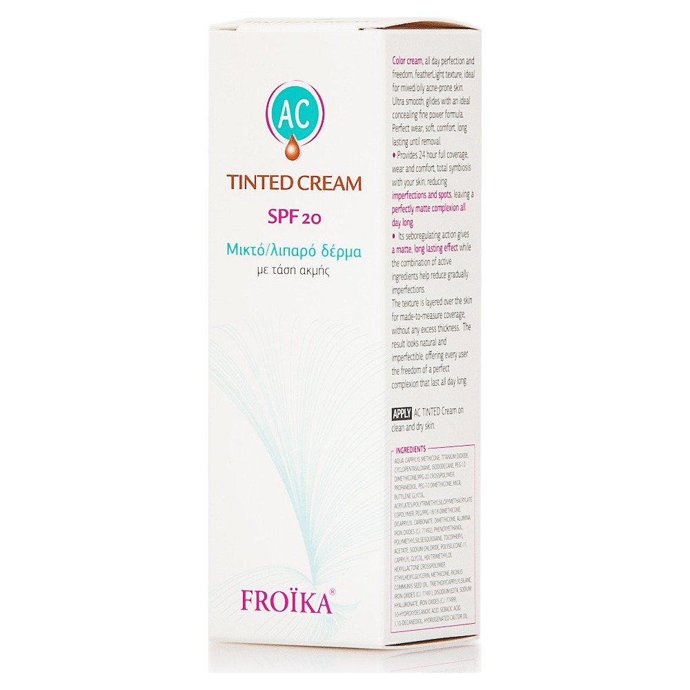 Froika AC Tinted Cream Επικαλυπτική Κρέμα με Χρώμα Spf20, 30ml
