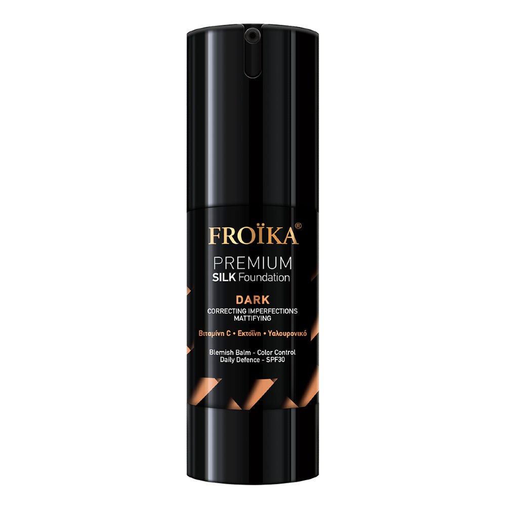 Froika Premium Silk Dark Foundation SPF30 με Βιταμίνη C, Εκτοΐνη & Υαλουρονικό, 30ml