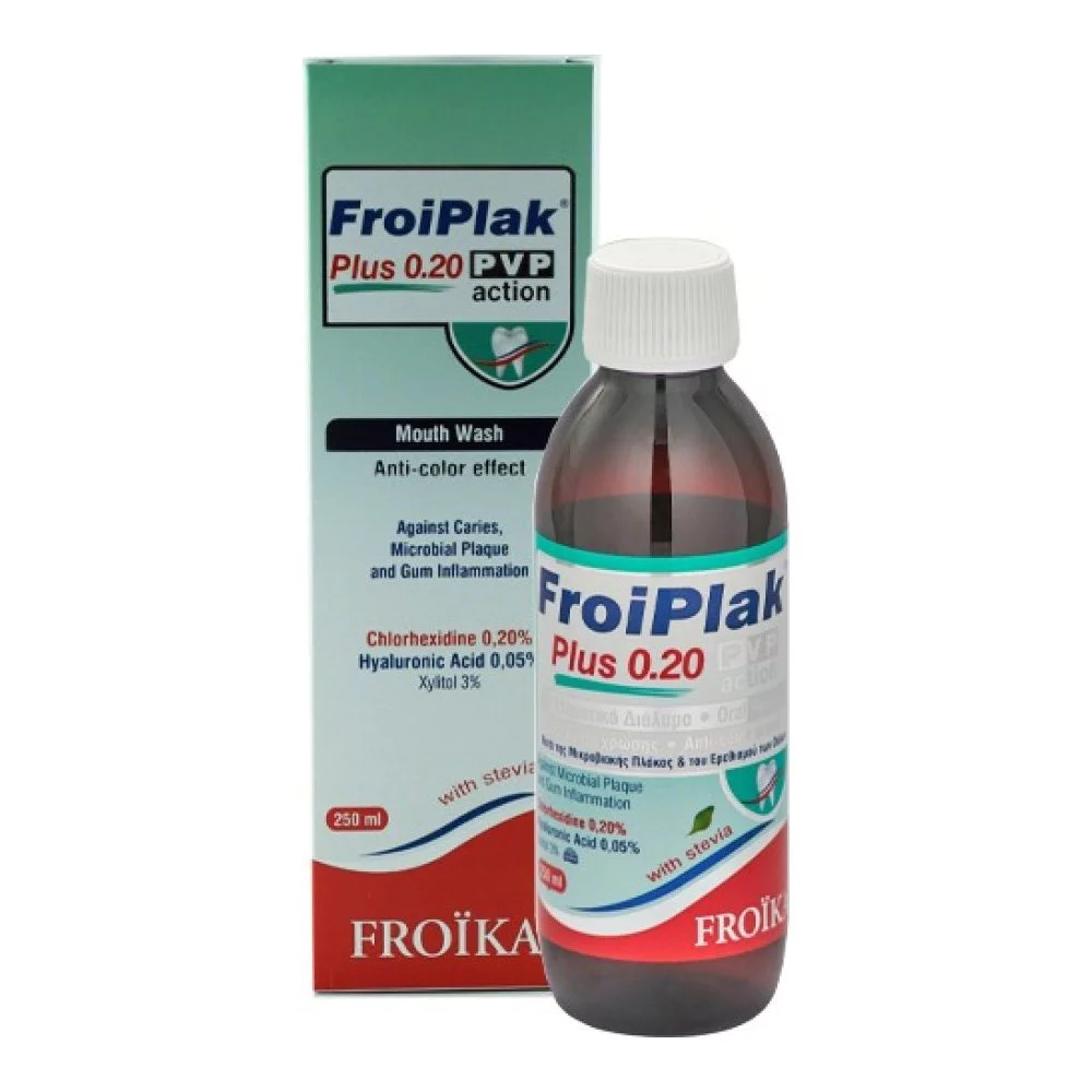Froika Froiplak Plus Mouthwash 0.20 Pvp Action Στοματικό Διάλυμα Κατά της Χρώσης, 250ml