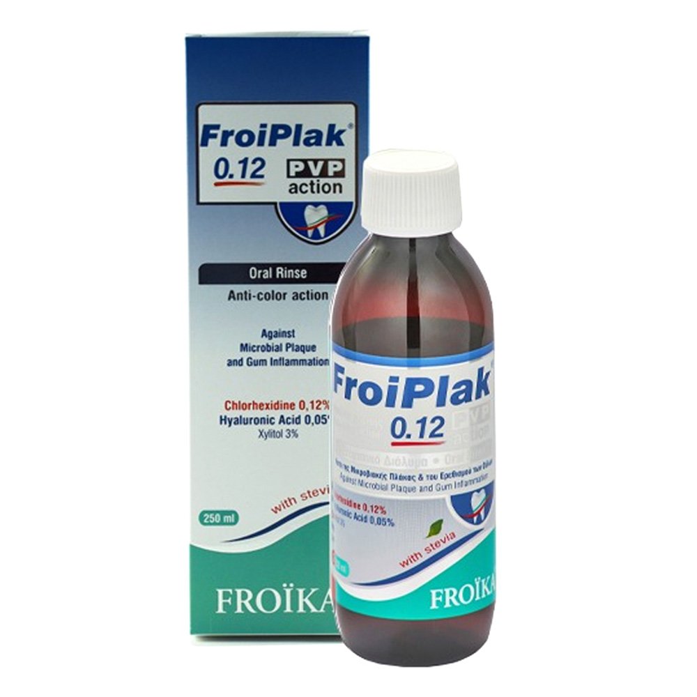 Froika Froiplak Plus Mouthwash 0.12 PVP Action Στοματικό Διάλυμα Κάτα της Χρώσης, 250ml