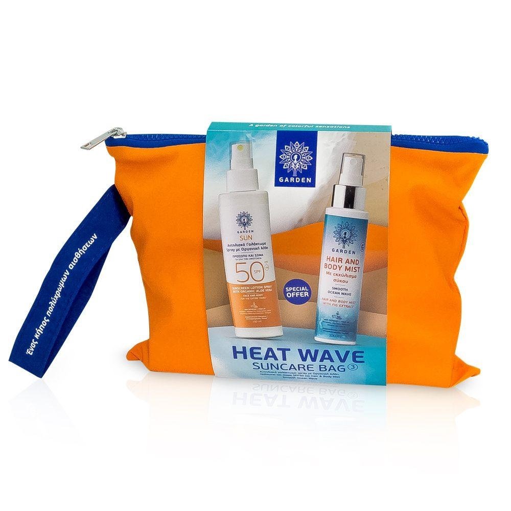 Garden Promo Heat Wave Suncare Bag 3 Αντηλιακό Γαλάκτωμα για Πρόσωπο & Σώμα SPF50, 150ML & Hair & Body mist, 100ml