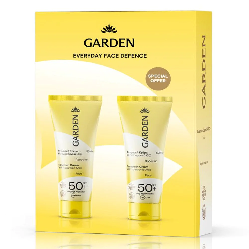 Garden Box Everyday Face Defence Σετ με Αντηλιακή Κρέμα Προσώπου με Υαλουρονικό Οξύ SPF50+, 2τμχ Garden Box Everyday Face Defence Σετ με Αντηλιακή Κρέμα Προσώπου με Υαλουρονικό Οξύ SPF50+, 2τμχ