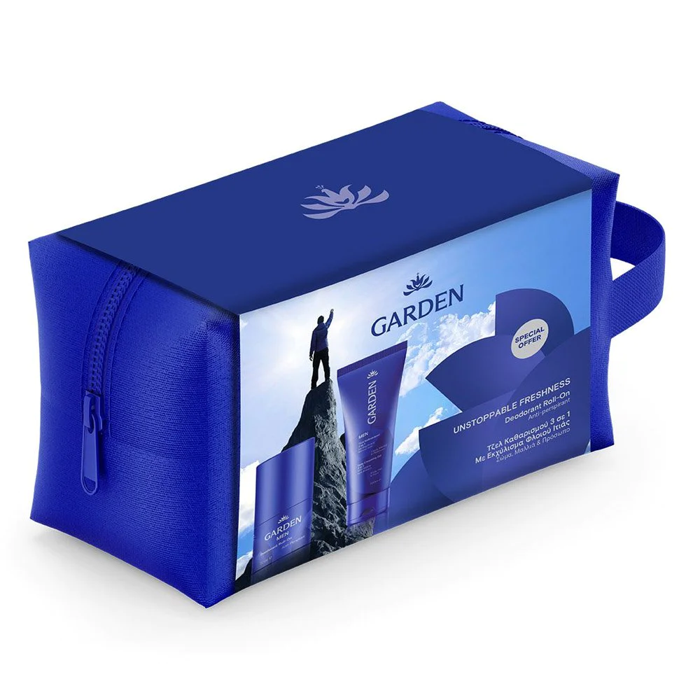 Garden Unstoppable Freshness Bag for Men με 3in1 Gel Καθαρισμού 200ml + Αποσμητικό Roll On, 50ml Garden Unstoppable Freshness Bag for Men με 3in1 Gel Καθαρισμού 200ml + Αποσμητικό Roll On, 50ml