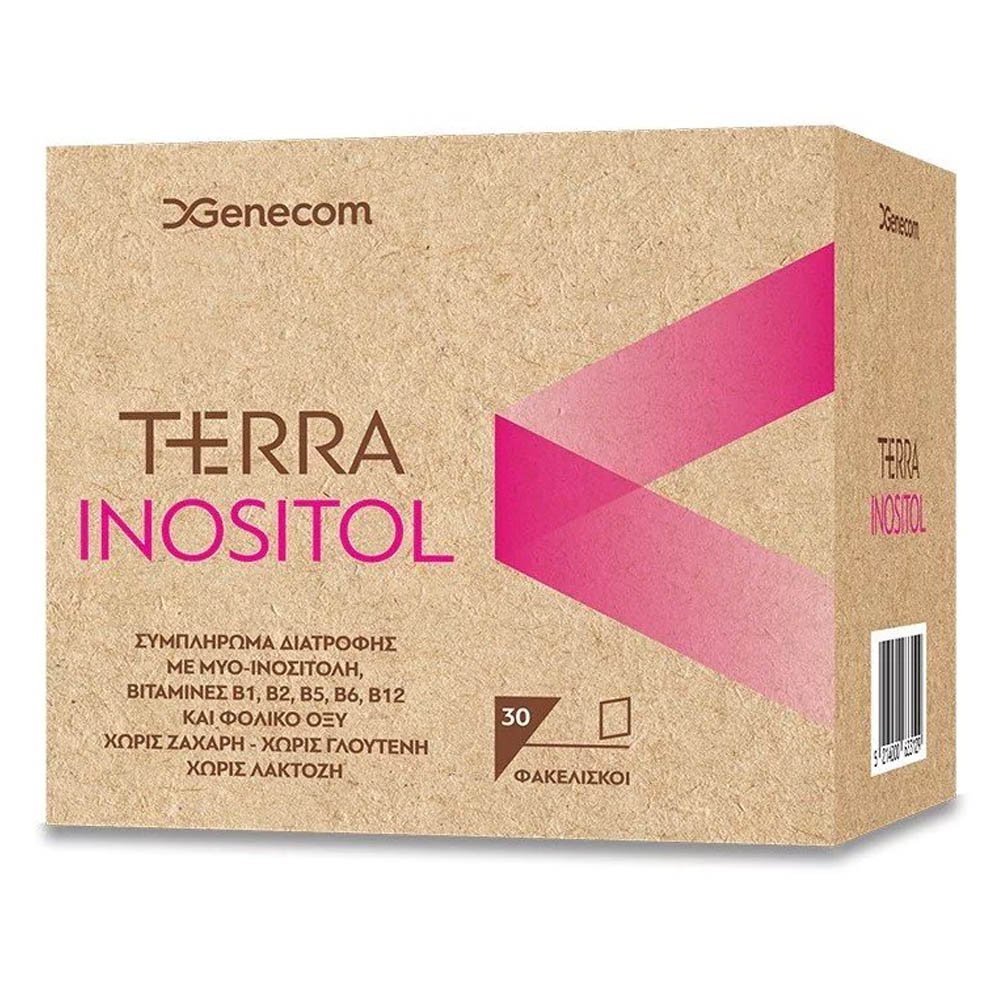 Genecom Terra Inositol Συμπλήρωμα Διατροφής με Ινοσιτόλη για τη Ρύθμιση της Λειτουργίας των Ωοθηκών, 30 Φακελίσκοι