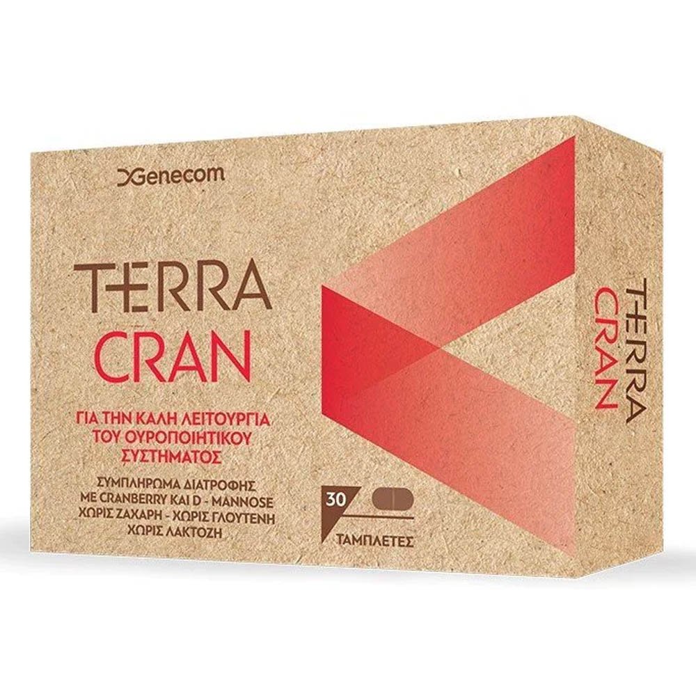 Genecom Terra Cran Συμπλήρωμα Διατροφής με Κράνμπερι για την Καλή Υγεία του Ουροποιητικού, 30 Ταμπλέτες