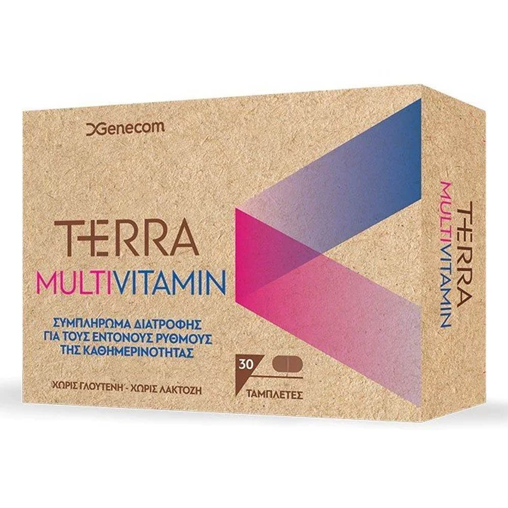 Genecom Terra Multivitamin Πολυβιταμινούχο Συμπλήρωμα Διατροφής με Q10, 30 Ταμπλέτες