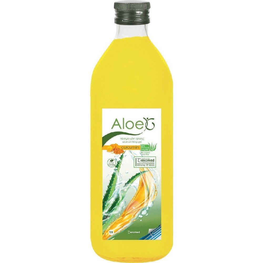 Genomed Aloe G Curcumin 100% Φυσικός Χυμός Κρητικής Αλόης πόσιμο τζελ με κουρκουμά 1000ml