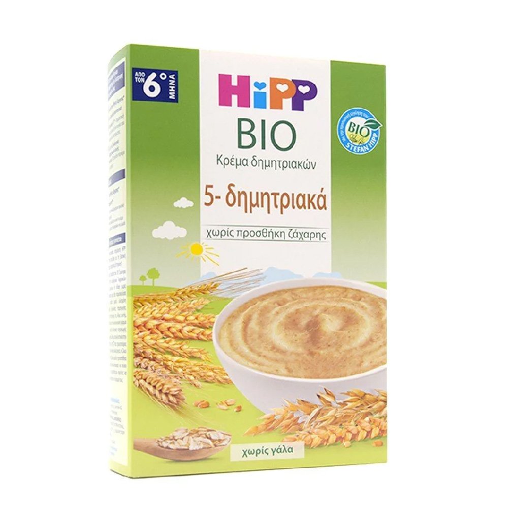 Δώρο Hipp Bio Κρέμα 5-Δημητριακών 6m+ Χωρίς Ζάχαρη, 200gr