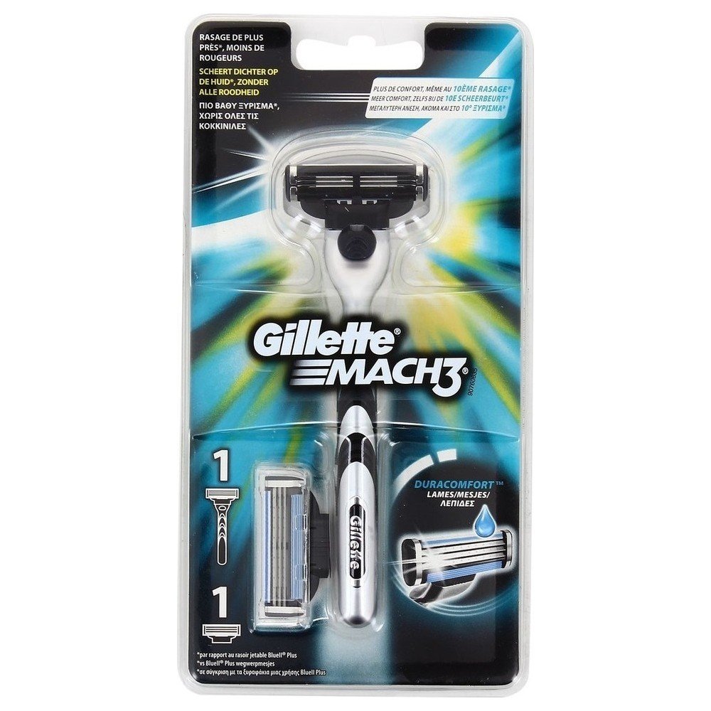 Gillette Mach3 Λαβή Ξυριστικής Μηχανής + 2 Ανταλλακτικές Κεφαλές