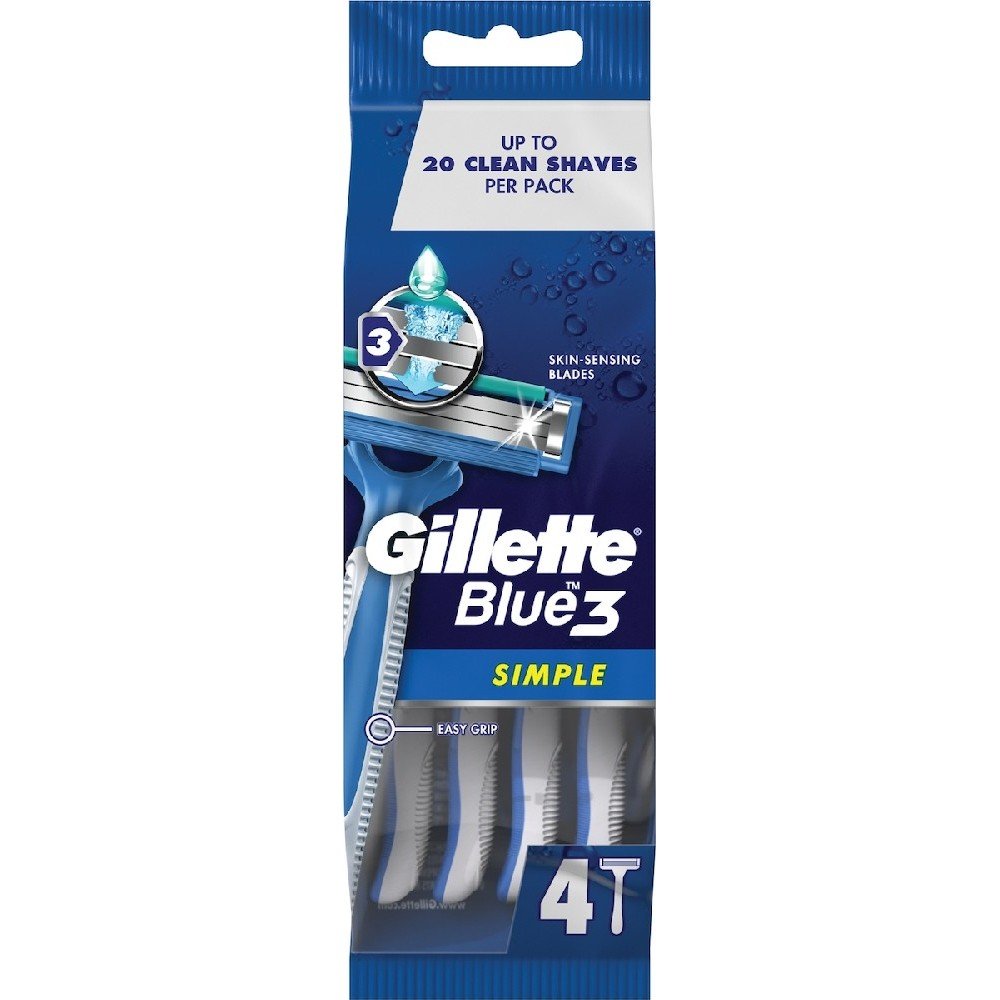 Gillette Blue Simple 3, Ξυραφάκια μιας χρήσης, 4 τεμάχια