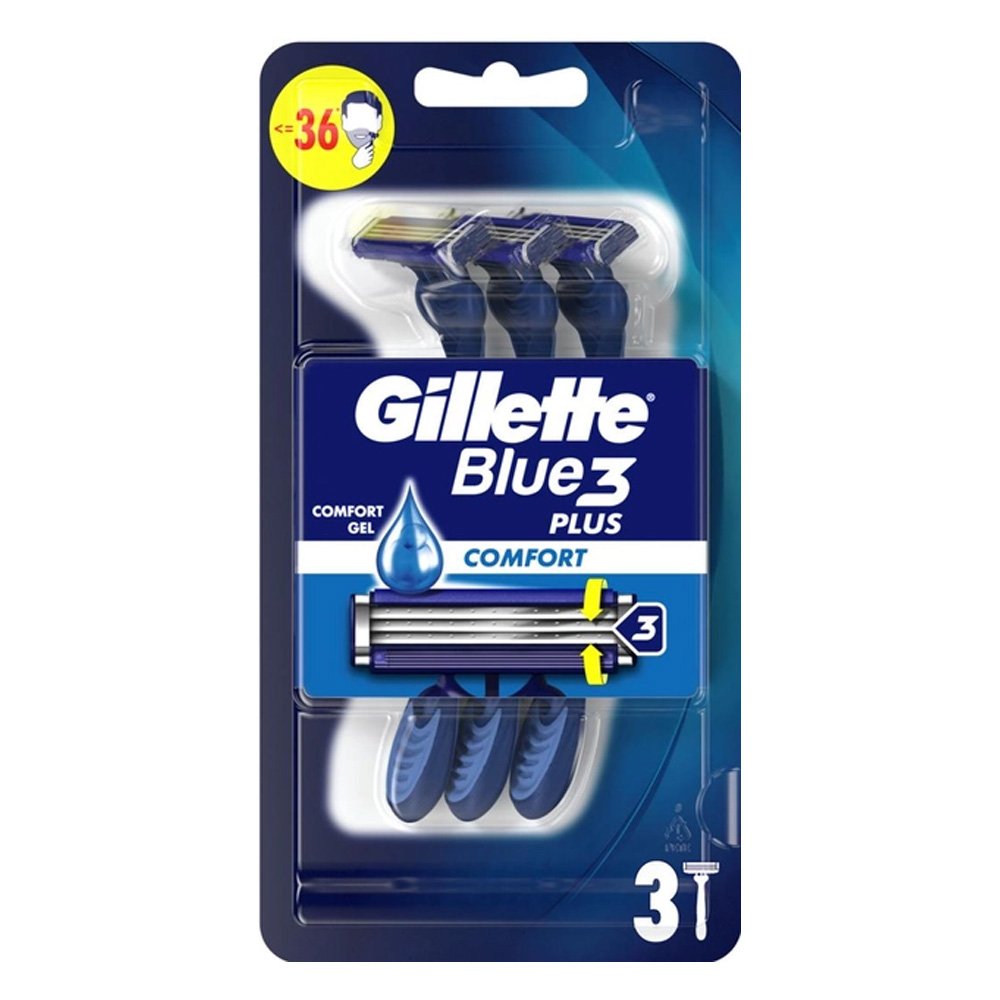 Gillette Blue 3 Plus Comfort Ξυραφάκια μιας Χρήσης, 3τμχ