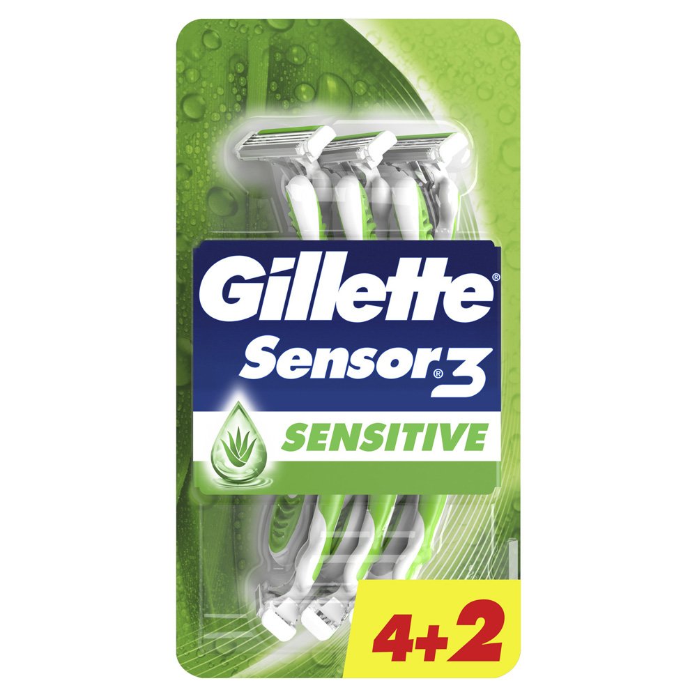 Gillette Sensor 3 Sensitive Ξυραφάκια, 6τμχ (4+2 Δώρο)