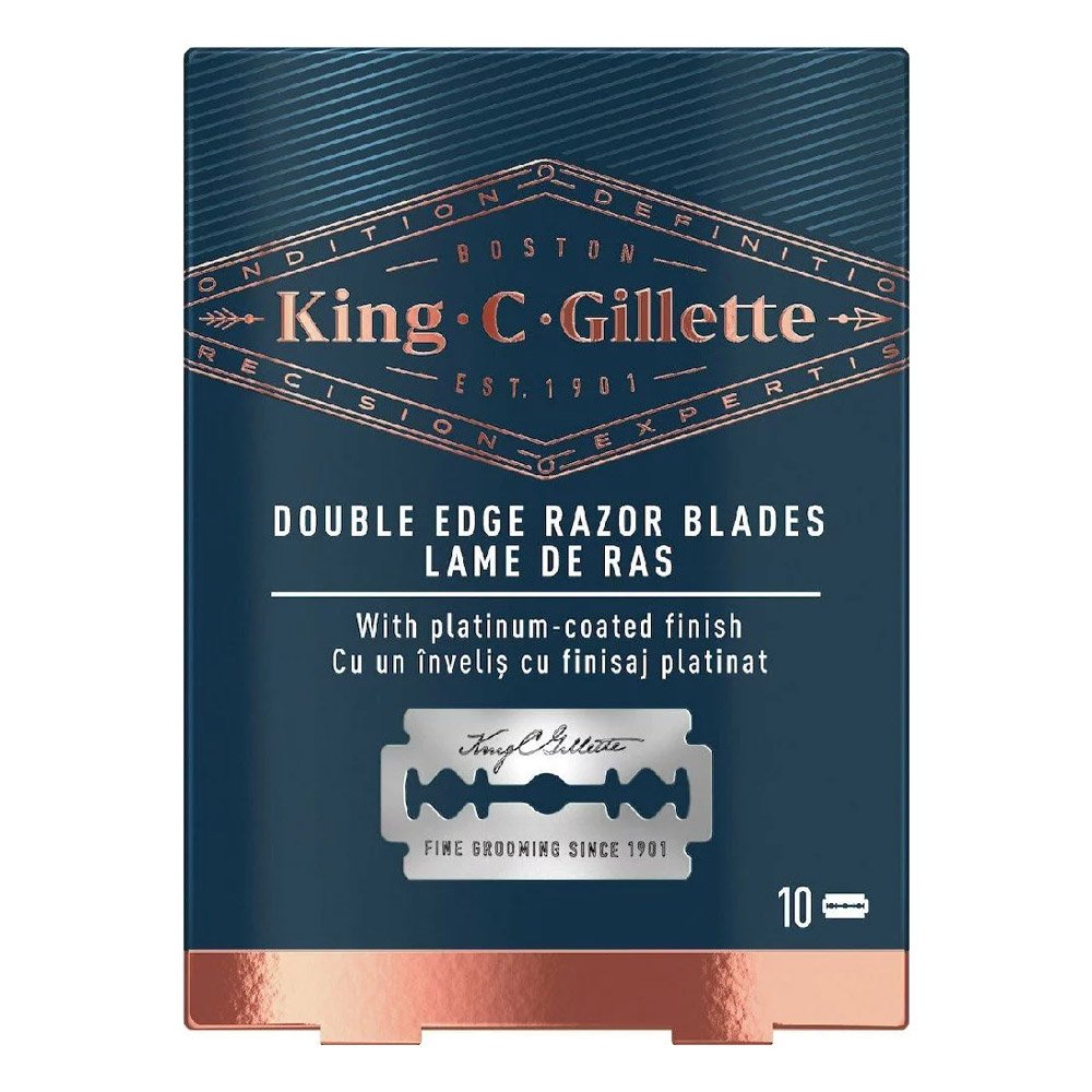 Gillette King C.Gillette Double Edge Razor Blades Ξυράφια Διπλής Ακμής, 10τμχ