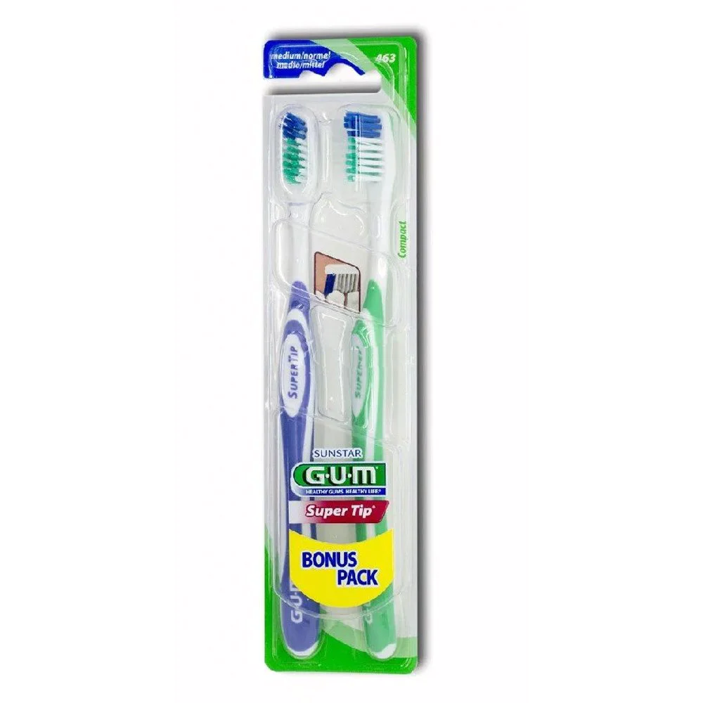 Gum Promo 1+1 Δώρο Super Tip 463 Οδοντόβουρτσα Compact Μέτρια, 2τμχ Gum Promo 1+1 Δώρο Super Tip 463 Οδοντόβουρτσα Compact Μέτρια, 2τμχ